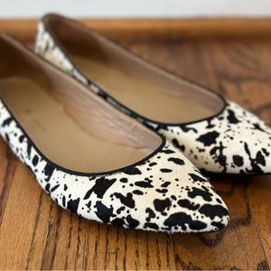 Mercanti Fiorentini Black White Pony Hair Flat 9